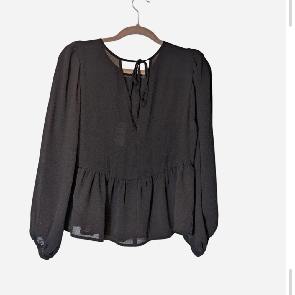 Express Black Peplum Blouse - Picture 2 of 12